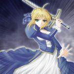  blonde_hair fate/stay_night fate_(series) green_eyes iganseijin saber sword weapon 