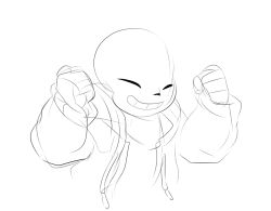  1boy 2018 2d animated animated_gif blinking clenched_hands cropped_torso digital_media excited hood hood_down hooded_jacket humanoid jacket looping_animation male male_focus male_only monochrome monster monster_boy open_clothes open_jacket sans_(undertale) shirt simple_background skeleton sketch solo teeth undead undertale utdr_(toby_fox) white_background zwagyzonk 