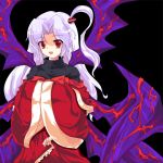  auer hair_bobbles hair_ornament hands_in_sleeves long_hair multiple_wings parody ponytail shinki style_parody touhou white_hair wings 