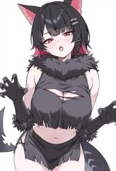 1girl ellen_joe fake_animal_ears halloween shark_girl shark_tail sharp_teeth short_hair werewolf_costume zenless_zone_zero