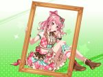 bang_dream! blush dress frame long_hair maruyama_aya official_art pink_eyes pink_hair smile