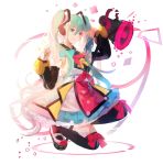  1girl 39 crouching hatsune_miku highres magical_mirai_(vocaloid) stuko vocaloid weapon zettai_ryouiki 