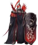  1other armor armored_boots boots dai-xt feathers fire_emblem fire_emblem:_three_houses fire_emblem_heroes flame_emperor full_body gloves glowing glowing_eyes helmet highres mask official_art red_eyes shield solo transparent_background 