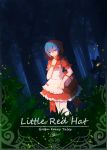  adjusting_neckwear basket blue_eyes blue_hair bush chinese_commentary commentary_request cosplay cowboy_shot dress english_text forest frilled_dress frills glowing glowing_eyes hand_on_own_chest hatsune_miku highres holding holding_basket hooded_dress light_particles little_red_riding_hood little_red_riding_hood_(grimm) little_red_riding_hood_(grimm)_(cosplay) looking_to_the_side mikuzukin_(module) nature neck_ribbon parted_lips project_diva_(series) red_dress red_hood red_ribbon ribbon shimmer signature silhouette tree vocaloid white_dress white_legwear wolf wristband 