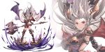  &gt;:( 1girl armor armored_boots ass axe boots breasts cape draph gauntlets granblue_fantasy high_heel_boots high_heels highres horns large_breasts long_hair red_eyes skindentation skirt solo thalatha_(granblue_fantasy) thigh-highs thigh_boots thighs very_long_hair white_hair yu_pian 