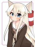  1girl alternate_hairstyle amatsukaze_(kantai_collection) amatsukaze_(kantai_collection)_(cosplay) ataru_(ataru-littlebird) blonde_hair brown_dress cosplay dress grey_eyes hair_tubes highres kantai_collection lifebuoy long_hair sailor_dress shimakaze_(kantai_collection) short_dress solo two_side_up windsock 