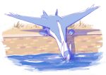  commentary creature drinking english_commentary full_body galahawk gen_3_pokemon latios legendary_pokemon no_humans photo-referenced pokemon pokemon_(creature) tumblr_username violet_eyes water 