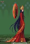  anima_beyond_fantasy crown dress hat highres long_hair mitre wen-m 
