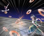  danmaku konpaku_youmu moriya's_iron_rings moriya_suwako motion_blur subaru_noji touhou 