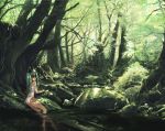  green_hair hatsune_miku katase_waka long_hair nature outdoors scenery tree trees twintails vocaloid water wk_(pixiv148219) 