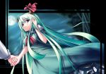  ex-keine ex_keine exkeine green_hair horns kamishirasawa_keine long_hair moon ribbon ribbons touhou 