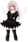  blush dress flat_chest fuyube_rion lowres thigh-highs thighhighs wings 