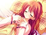  bed blush closed_eyes game_cg long_hair munyuu pajamas purely red_hair redhead sleeping 