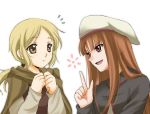  blush brown_eyes holo nora_arento red_eyes spice_and_wolf 