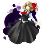  blonde_hair darkness hair_ribbon necktie outstretched_arms red_eyes ribbon ribbons rumia short_hair solo spread_arms touhou 