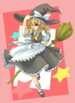  broom hat kirisame_marisa long_hair ribbon ribbons star stars touhou 