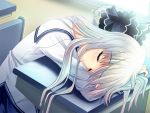 classroom closed_eyes da_capo_ii desk school_uniform silver_hair sleeping yukimura_anzu 