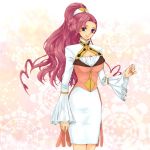  arch_(artist) cleavage code_geass dress euphemia_li_britannia long_hair lowres pink_hair plum_(arch) ponytail purple_eyes violet_eyes 