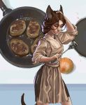  apron cat_ears cat_tail closed_eyes food housewife rosemary0211 shirt skirt 