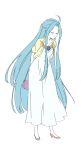  blue_eyes blue_hair closed_eyes eyebrows eyebrows_visible_through_hair granblue_fantasy hand_bag high_heels long_hair lyria_(granblue_fantasy) mifuta smile very_long_hair 