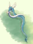  closed_eyes creature dragonair dratini facing_another full_body gen_1_pokemon horn no_humans pokemon pokemon_(creature) shiwo_(siwosi) 