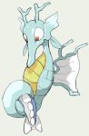  chillarism commentary_request fish full_body gen_2_pokemon gen_7_pokemon grey_background highres holding kingdra looking_at_another looking_down no_humans pokemon pokemon_(creature) red_eyes simple_background solo_focus tail tail_hold wishiwashi 