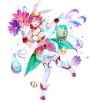  1girl alternate_costume egg est fire_emblem fire_emblem:_mystery_of_the_emblem fire_emblem_heroes frills full_body hair_ornament hat leggings nintendo pantaloons pink_dress pink_hair rabbit rabbit_ears scarf see-through see-through_sleeves short_hair smile white_gloves 