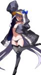  1girl animal_hood arm_up bangs bare_shoulders bikini black_bikini black_jacket blue_bow blue_eyes bow breasts choker collarbone fate/grand_order fate_(series) full_body greaves hood hood_up jacket leg_up legs long_hair looking_at_viewer meltryllis meltryllis_(swimsuit_lancer)_(fate) navel open_clothes open_jacket osomatsu-kun penguin_hood prosthesis prosthetic_leg purple_hair sheeeh! simple_background sleeves_past_fingers sleeves_past_wrists small_breasts smile solo summer_sky swimsuit very_long_hair white_background 