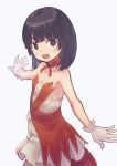  1girl absurdres armpit_crease bare_shoulders black_hair blush collar collarbone dress flat_chest gloves highres himenogi_rinze looking_at_viewer love_r medium_hair open_mouth saisho_no_nakama simple_background solo white_gloves 