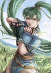  1girl fire_emblem fire_emblem:_the_blazing_blade green_hair lyn_(fire_emblem) solry sword weapon 