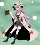  boots hat long_hair patchouli_knowledge purple_eyes purple_hair ribbon ribbons takaharu touhou violet_eyes 