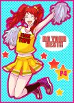  cheerleader closed_eyes persona persona_4 pom_poms red_hair redhead shoes skirt sneakers sudachips 