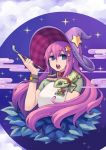  chameleon chan_co collar hat kiseru long_hair original pink_hair pipe witch witch_hat wristband 