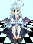  bat_wings miyabi_juri original school_uniform serafuku thighhighs wings 