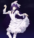  cat_ears choker dress egawa_satsuki frills gothic_lolita hazuki lolita_fashion long_hair purple_hair satsuki_(dorowa) socks tsukuyomi_moonphase 