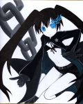  black_rock_shooter black_rock_shooter_(character) blue_eyes chain chains hatsune_miku midriff navel solo twintails vocaloid 