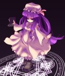  bad_id book hat long_hair magic_circle patchouli_knowledge purple_hair ribbon ribbons touhou 