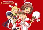  christmas cute_&amp;_girly_(idolmaster) futami_ami futami_mami hoshii_miki idolmaster kisaragi_chihaya piroishi takatsuki_yayoi thighhighs twintails 