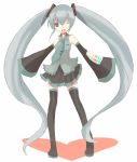  hatsune_miku open_mouth tetsuo thighhighs twintails vocaloid wink 