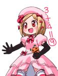  artist_request blonde_hair chibi dress fang gloves hat lambdadelta math pearl pearls pink_dress red_eyes ribbon short_hair standing thighhighs umineko_no_naku_koro_ni ⑨ 