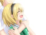  blush closed_eyes fang hairband higurashi_no_naku_koro_ni houjou_satoko houjou_satoshi hug 