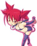  bent_over bikini_top blush bracelet disgaea disgaea_1 earrings elbow_gloves etna fang flat_chest gloves jewelry makai_senki_disgaea miniskirt nippon_ichi pink_eyes pointy_ears red_hair short_twintails skirt skull syokusyu tail thigh-highs thighhighs twintails yuma_ryouhei 