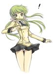  c.c. cc code_geass green_hair mizunomoto necktie panties pantyshot school_uniform schoolgirl surprise surprised thigh_gap underwear wind_lift 