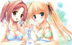 :3 bikini drink happiness happiness! highres hiiragi_anri kamisaka_haruhi multiple_girls swimsuit wallpaper 
