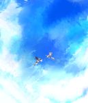  blue cloud clouds flying highres kirisame_marisa multiple_girls shameimaru_aya sky touhou wings yoshioka_yoshiko zuta 