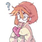 1girl ? blue_eyes box closed_mouth eyebrows gift glasses hair_between_eyes heart-shaped_box holding holding_gift long_hair long_sleeves looking_away orange_peel_(artist) original redhead round_eyewear sleeves_past_wrists solo sweatdrop valentine wavy_mouth you&#039;re_doing_it_wrong 