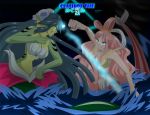  2girls giga_mermaid mermaid monster_girl one_piece shantae shirahoshi 