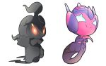  commentary commission creature english_commentary fezziobeans full_body gen_7_pokemon holding_own_tail marshadow marshadow_(gloom) no_humans poipole pokemon pokemon_(creature) standing tail transparent_background ultra_beast 
