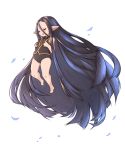  1girl absurdly_long_hair closed_eyes facial_mark forehead_mark full_body granblue_fantasy hair_between_eyes hands_on_own_chest harvin long_hair omunikin open_mouth pointy_ears rei_(granblue_fantasy) simple_background solo very_long_hair white_background 