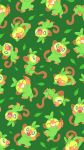  commentary creature english_commentary gen_8_pokemon green_background grookey highres no_humans phone_wallpaper pokemon pokemon_(creature) simple_background versiris 